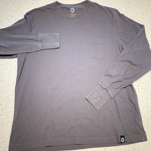 American Giant Long Sleeve Pocket T - Gray L